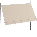 Outsunny Toldo Manual Retráctil con Manivela 350x120x210-300 cm con Altura Ajustable Impermeable y Anti-UV Arena