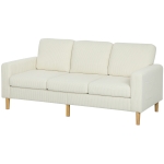HOMCOM Dreisitzer-Sofa aus Rip-Vorvelvet mit Federkissen und gepolsterter Sitzfläche, 192x80x84,5cm, beige