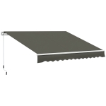 Outsunny Copertină Pliabilă pentru Exterior, Copertină Tip Roll-Up cu Deschidere Manivelă, 350x250 cm, Gri