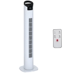 HOMCOM Ventilateur colonne silencieux 50W 3 modes 3 vitesses télécommande oscillant 70° minuterie contrôle tactile 78,5cm blanc