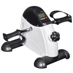 HOMCOM Mini Heimtrainer Fitnessbike Pedaltrainer mit LED Display 5 Modelle Arm und Beintrainer Fitnessgerät Hometrainer für Senioren Zuhause Heim Büro 40 x 39 x 29 cm Weiß