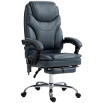 Vinsetto Silla de Oficina de Masaje con 6 Puntos de Vibración Tapizado en Cuero PU Silla Escritorio Reposapiés 67x67x121 cm Gris