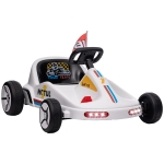 AIYAPLAY Kart Eléctrico 6 V Kart para Niños de +3 Años con Música Luz Bocina Cinturón de Seguridad Go Kart Carga 50 kg Blanco