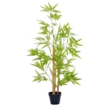 Outsunny Planta Artificial de Bambú 120 cm Árbol Artificial en Maceta Decorativa para Interior Hogar  Ø15,5x120 cm Verde