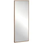 HOMCOM Oglinda cu design lung din lemn moderna, Oglinda decorativa de perete rustica, Oglinda de podea suspendata sau sprijinita, vertical sau orizontal, pentru sufragerie, dormitor, maro natural