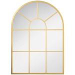 HOMCOM Espejo Decorativo de Pared 50x70cm Espejo de Ventana de Metal para Salón Dormitorio Entrada Estilo Moderno Dorado