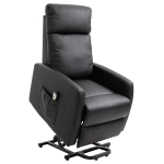 HOMCOM Sillón Levanta Personas Sillón Relax Eléctrico Sillón Elevador Reclinable 145° con Control Remoto 67x95x105 cm Negro