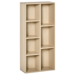 HOMCOM Bücherregal Wohnzimmerregal Bücherschrank Standschrank mit 7 Fächern Eiche Spanplatte 50 x 24 x 106 cm