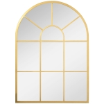 HOMCOM Espejo Decorativo de Pared 50x70cm Espejo de Ventana de Metal para Salón Dormitorio Entrada Estilo Moderno Dorado