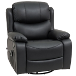 HOMCOM Fotoliu Relaxant cu Masaj și Înclinare Reglabilă, Fotoliu Electric Rotativ la 360° cu Telecomandă, 97x92x104 cm, Negru