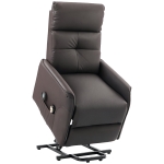 HOMCOM Fotoliu Rabatabil cu Ridicare Electrică, Scaun cu Masaj prin Vibrații și Căldură, cu Telecomandă și Buzunar, 67x89x102 cm, Maro