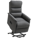 HOMCOM Poltrona Alzapersona Elettrica con 8 Punti Vibranti, 4 Modalità di Massaggio e Riscaldamento, Grigio