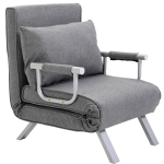 HOMCOM Fotel Relax z funkcją leżenia, łóżko dla gości, 65 cm x 69 cm x 80 cm, szary
