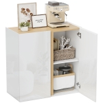 HOMCOM Credenza con ante Soft-Close, ripiano adattabile, per Soggiorno, Cucina, Sala da Pranzo, Bianco