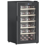 HOMCOM Cantinetta Vino Frigo per 41 Bottiglie, Capacità 91L, Controllo Temperatura e Ripiani in Legno, Nero