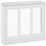 HOMCOM Cubierta de Radiador Blanco 90x18x84 cm Cubre Radiador de MDF Diseño Moderno Estante para Radiador Vertical para Salón