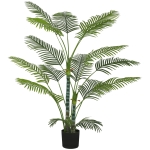 HOMCOM Plante artificielle intérieure 170 cm, palmier arbre artificiel avec pot en plastique et flocage, vert