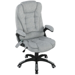 Vinsetto Chaise Bureau avec Massage de 6 Points avec Fonction Inclinable avec Chauffage Hauteur Ajustable 65x71x110-120 cm Gris