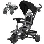 AIYAPLAY Tricycle pour Enfants 6 en 1 avec Poignée de Poussée et Siège Pivotant, 111,5x52x98 cm, Noir