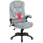 Vinsetto Sedia Ufficio con Massaggio 6 Punti con Funzione Basculante con Riscaldamento Altezza Regolabile 65x71x110-120 cm Grigio