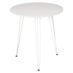 HOMCOM Mesa de Comedor Redonda con Patas de Horquilla Metálicas Estilo Moderno Nórdico para Cocina Salón Cafetería Bar Ø70x75 cm Blanco