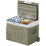 Outsunny Réfrigérateur Portatif Électrique 30L Réfrigérateur de Voiture 12V/24V -20℃ à +20 ℃ avec Écran LED Tactile 61x39x41,5 cm Vert