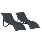 Outsunny Set 2 Sdraio da Giardino Pieghevoli, Lettino Prendisole in Alluminio e Textilene, 61x165x63cm