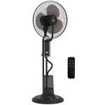 HOMCOM Ventilator cu Pulverizare de Apă, 3 Viteze și 3 Moduri cu Telecomandă, Negru