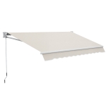 Outsunny Tenda da Sole 3x2 m a Bracci, Regolabile 5°-35° in Alluminio e Poliestere, Bianco Crema