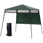 Outsunny Cenador Plegable 220x220x200 cm avec 1 Paroi Latérale Sac de Transport Imperméable et Protection UV50+ Vert