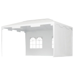 Outsunny Tonnelle de Jardin 395x295x255 cm Cenador Démontable Extérieur avec 2 Panneaux Latéraux 2 Fenêtres Anti-UV pour Terrasse Patio Blanc