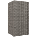 Outsunny Dulap de Grădină din Ratan PE cu 2 Compartimente, 60x63x120cm, Gri