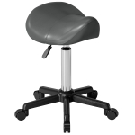 HOMCOM Tabouret à roulettes, chaise de travail avec hauteur réglable 45-57 cm et selle ergonomique, 48x47x45-57cm, gris