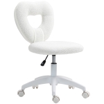 HOMCOM Chaise de Bureau, Fauteuil de Direction Dossier en Forme de Cœur, Rembourré, Blanc