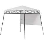 Outsunny Cenador Plegable 220x220x200 cm avec 1 Paroi Latérale Sac de Transport Imperméable et Protection UV50+ Blanc