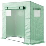 Outsunny Serre en film plastique, serre avec porte roulante, fenêtre latérale, pour jardin, en acier, plastique, 200 x 76 x 168 cm, Vert