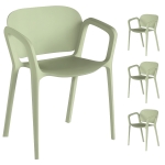 Outsunny Set de 4 Scaune Suprapozabile pentru Grădină, 60x56x75 cm, Verde