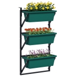 Outsunny Jardinieră Verticală pentru Exterior cu 3 Niveluri și Ghivece cu Orificii de Drenaj, 56x42x100 cm, Verde