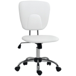 Vinsetto Cadeira de Escritório Giratória de Couro PU com Altura Ajustável e Função Basculante 50x54x87,5-96,5 cm Branco