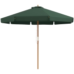 Outsunny Parasol de Jardin avec Double Toit, en Bambou et Polyester, Ø325x250 cm, Vert