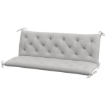 Outsunny Banc de 3 places 150x98x8 cm, coussin de siège avec sangles, coussin de siège pour meubles de jardin et lit Hollywood, Gris clair