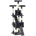PawHut 173cm Cat Tree Scratching House, Activity Play Centre, Charcoal Grey