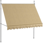 Outsunny Toldo Manual Retráctil con Manivela 300x120x210-300 cm con Altura Ajustable Impermeable y Anti-UV Beige