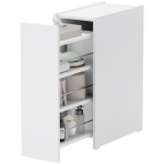 HOMCOM Meuble de Salle de Bain Compact à 3 Niveaux avec Rails Coulissants, en Bois, 47x25x66.5 cm, Blanc