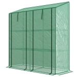 Outsunny Serre de jardin avec Couverture en PE, 6 Étagères et 2 Portes Enroulables, 143x46x151cm, Vert