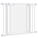 Verrou De Sécurité Pour Porte PawHut Barrière De Sécurité Pour Animaux Domestique Avec Fermeture Automatique Double Verrouillage Largeur 75-103 Cm Gris | France Verrou De Porte Coulissant
