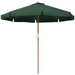 Outsunny Ombrellone da Giardino con Doppio Tettuccio, in Bambù e Poliestere, Ø325x250 cm, Verde