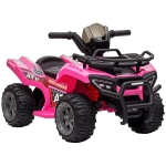 HOMCOM Quad Eléctrico Infantil para +18 Meses Vehículo Eléctrico a Batería 6V  con Velocidad de 2 km/h 70x42x45 cm Rosa