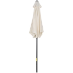 Outsunny Parasol de Jardin 2x2m Rond avec Poteau Central en Aluminium et Polyester, Crème