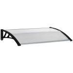 Outsunny Marquise de Fenêtre et Porte en Polycarbonate et Aluminium, 110x60x18cm - Transparent